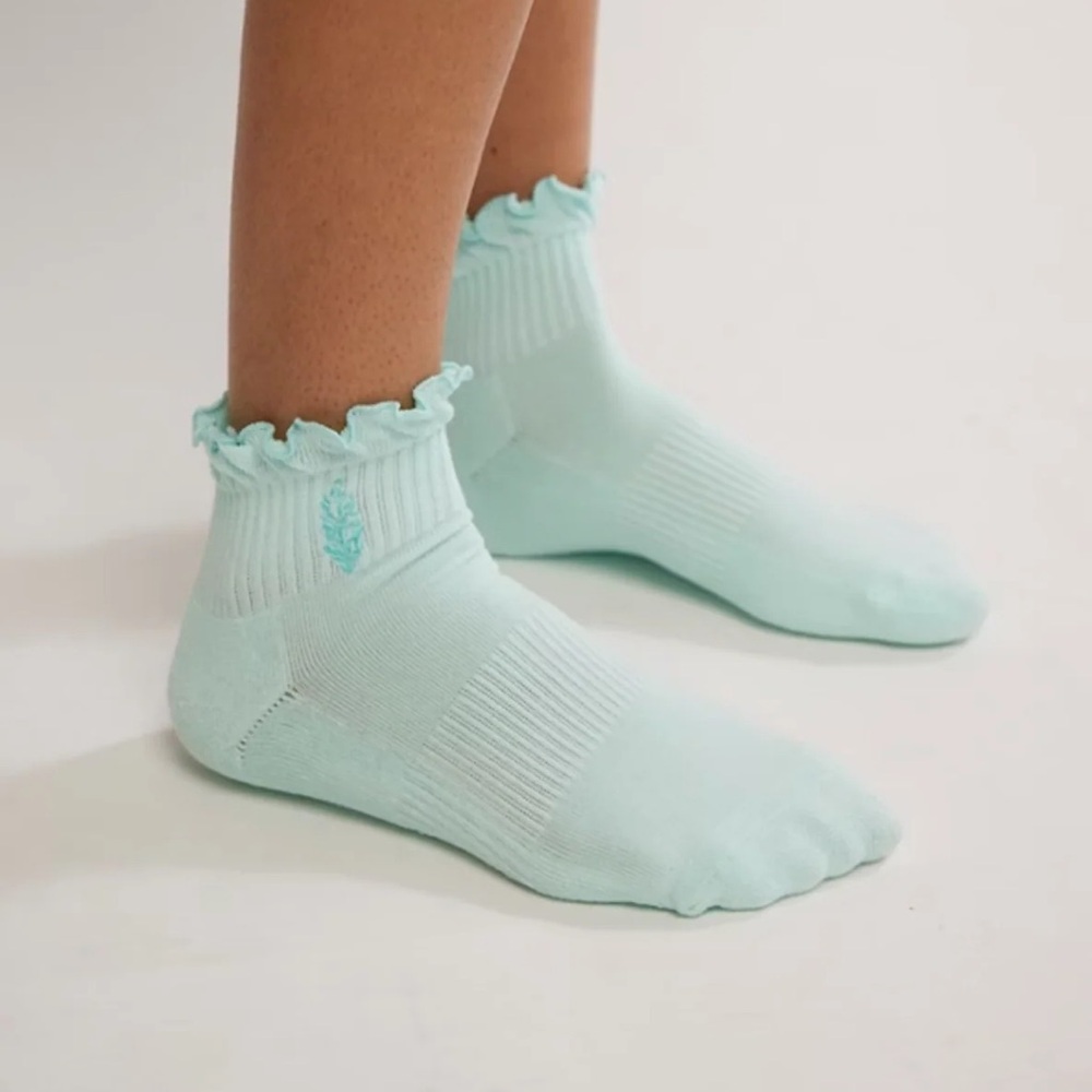 FP Movement Classic Ruffle Socks Pistachio Aqua NWT